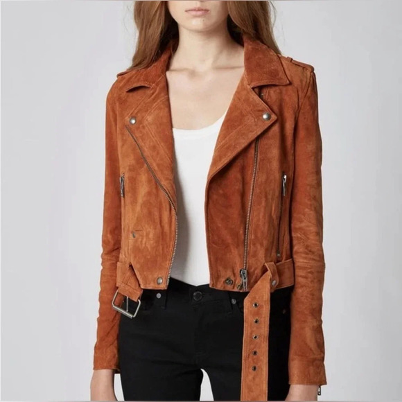 Blank NYC Suede Moto Jacket Rust Colored Size S NWT - Picture 1 of 9